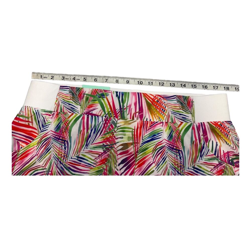 Reel Legends A-Line Skirt Womens Large Petite Candy Pink Jazzy Palms Performance - Picture 3 of 8